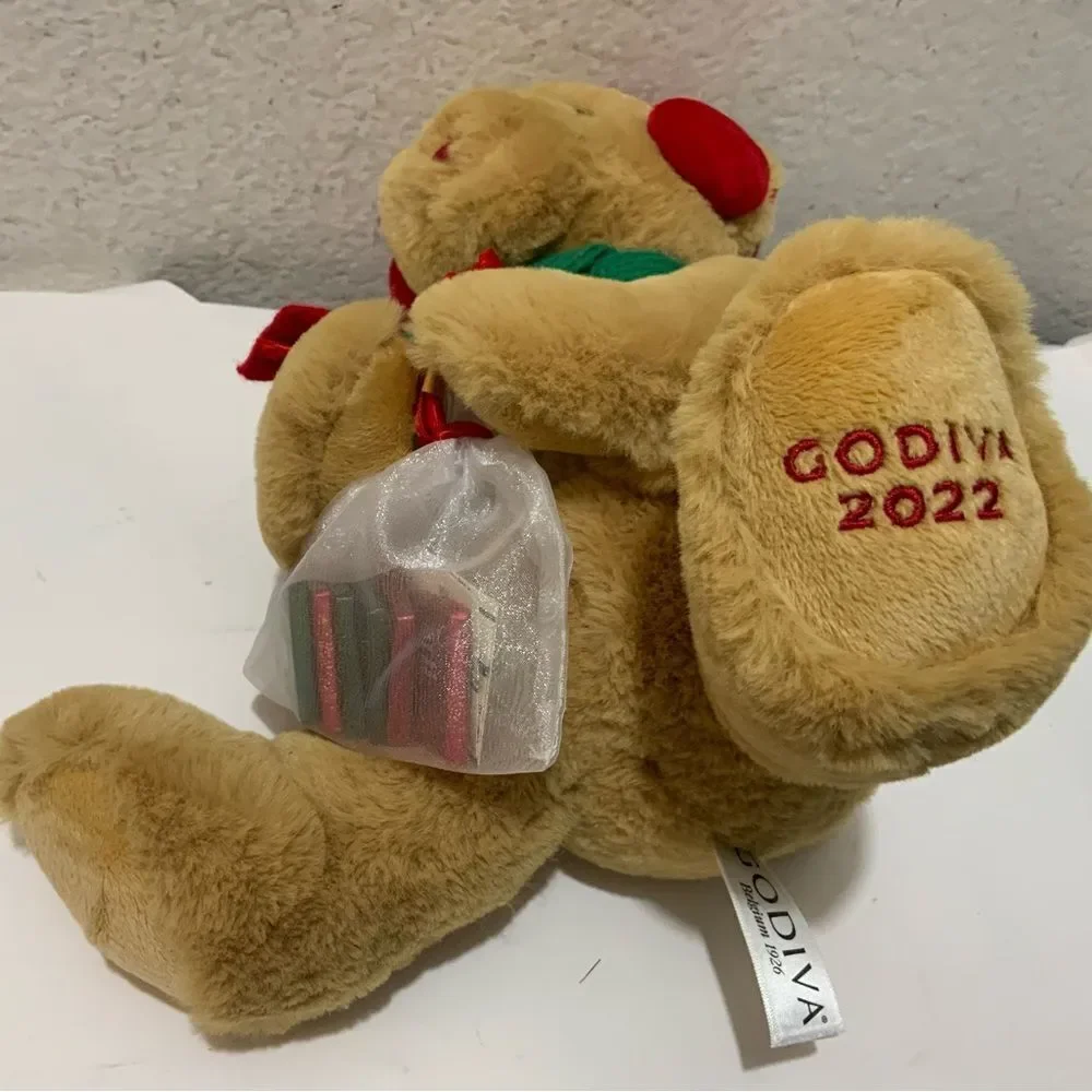 New NWT Godiva Teddy Bear Plush 2022 with Scarf